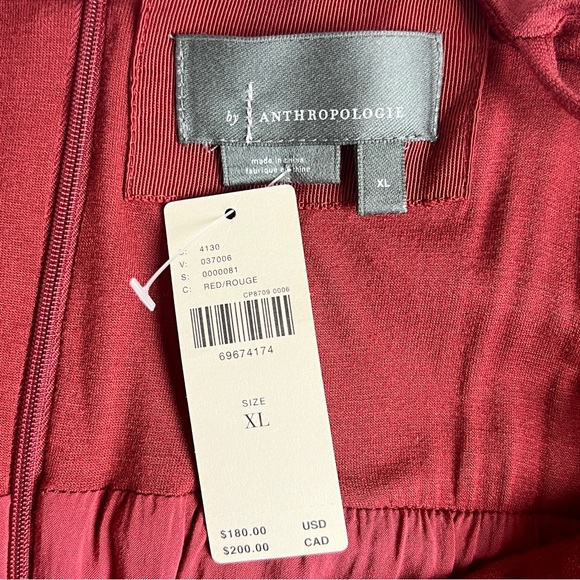 By Anthropologie Sweetheart Bodice Midi Dress in Red - NWT sz XL - Picture 8 of 10